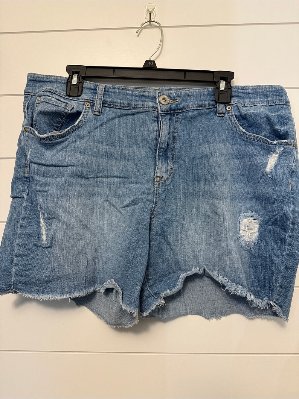 Style & Co. Light Blue Ripped Denim Cutoff Shorts